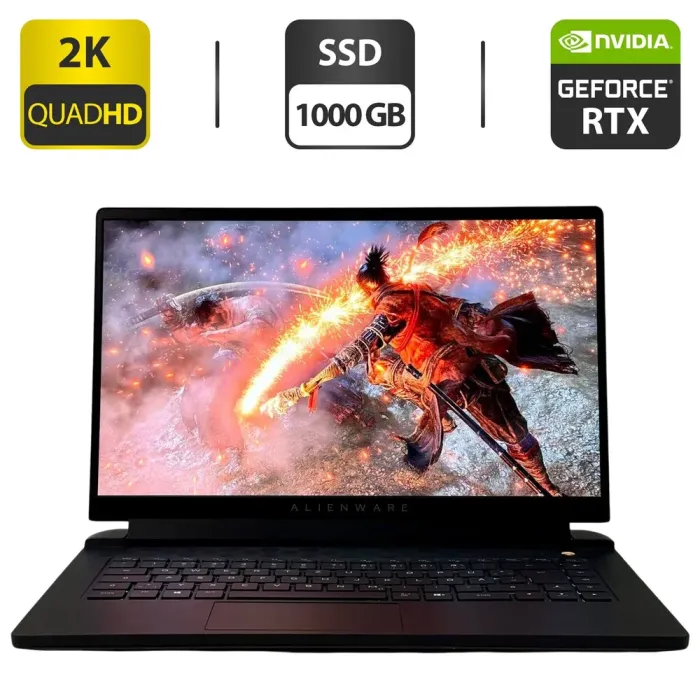 Ігровий ноутбук Б-класу Dell Alienware m15 R6 / 15,6" (2560x1440) IPS / Intel Core i7-11800H (8 (16) ядер 2.3 - 4.6 GHz) / 32 GB DDR4 / 1000 GB SSD / nVidia GeForce RTX 3060, 6 GB GDDR6, 192-bit / WebCam б/в - зображення 1