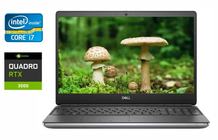 Мобільна робоча станція Dell Precision 7550 / 15.6" (1920x1080) IPS / Intel Core i7-10875H (8 (16) ядер по 2.3 - 5.1 GHz) / 64 GB DDR4 / 1000 GB SSD M.2 / nVidia Quadro RTX 5000, 16 GB GDDR6, 256-bit / WebCam б/в - зображення 1