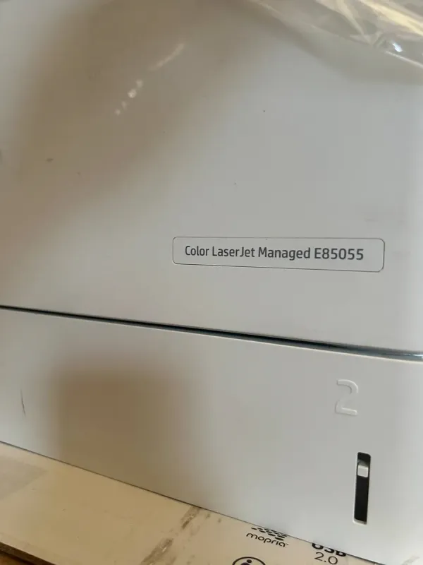 Принтер HP Color LaserJet Managed E85055dn / Лазерная цветная печать / 1200x1200 dpi / A3 / 55 стр/мин / Ethernet, USB 2.0 / Дуплекс б/в - зображення 2