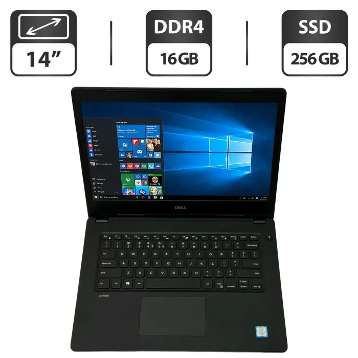 Ультрабук Dell Latitude 3480 / 14" (1366x768) TN / Intel Core i5-6200U (2 (4) ядра по 2.3 - 2.8 GHz) / 16 GB DDR4 / 256 GB SSD / Intel HD Graphics 520 / WebCam / Windows 10 Pro б/в - зображення 1