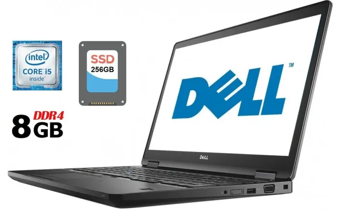 Ноутбук Б-клас Dell Latitude 5580 / 15.6" (1920x1080) IPS / Intel Core i5-6440HQ (4 ядра по 2.6 - 3.5 GHz) / 8 GB DDR4 / 256 GB SSD / Intel HD Graphics 530 / Fingerprint / HDMI / Windows 10 б/в - зображення 1