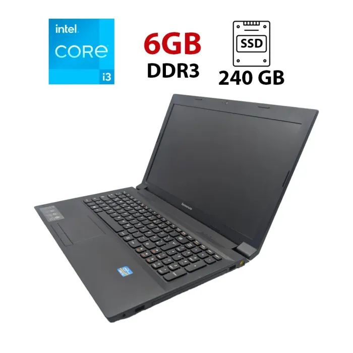Ноутбук Lenovo B590 / 15.6" (1366x768) TN / Intel Core i3-2348M (2 (4) ядра по 2.3 GHz) / 6 GB DDR3 / 240 GB SSD / Intel HD Graphics 3000 / WebCam / АКБ не тримає б/в - зображення 1