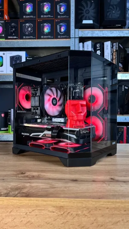 Збірка під замовлення: ігровий ПК Qube Crystal ARGB Black Tower / AMD Ryzen 5 5500 (6 (12) ядер по 3.6 - 4.2 GHz) / 32 GB DDR4 / 1000 GB SSD M.2 / AMD Radeon RX 6700 XT, 12 GB GDDR6, 192-bit / 650W / HDMI б/в - зображення 2