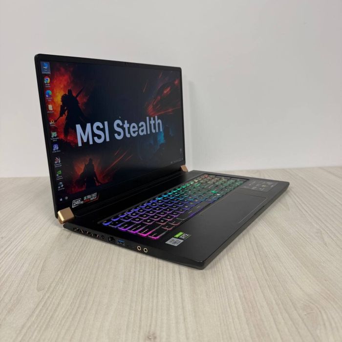 Ігровий ноутбук Б-клас MSI GS75 Stealth 10SE / 17.3" (1920x1080) IPS / Intel Core i7-10875H (8 (16) ядер по 2.3 - 5.1 GHz) / 16 GB DDR4 / 512 GB SSD NVMe / nVidia GeForce RTX 2060, 6 GB GDDR6, 192-bit / WebCam б/в - зображення 4
