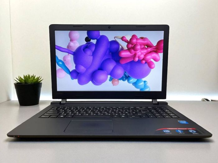 Ноутбук Б-клас Lenovo 100-15IBY / 15.6" (1366x768) TN / Intel Celeron N2840 (2 ядра по 2.16 - 2.58 GHz) / 4 GB DDR3 / 120 GB SSD / Intel HD Graphics / WebCam б/в - зображення 2