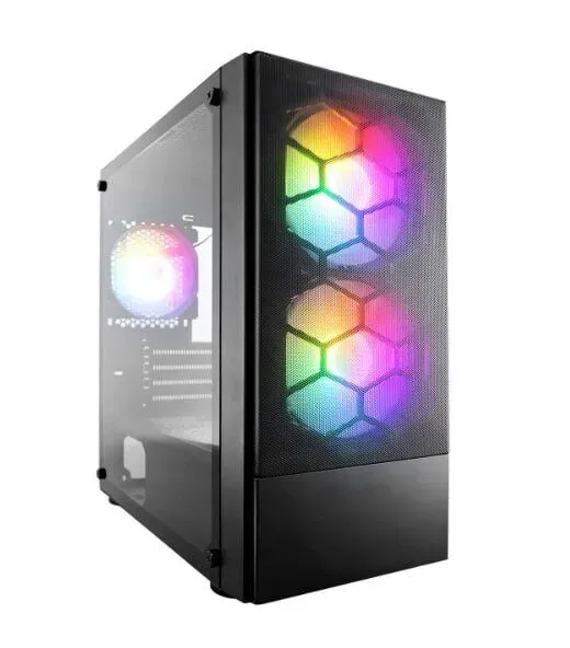 Ігровий ПК 1stPlayer X4-M-BK-2F1P-1F1 Black Tower / AMD Ryzen 7 8700F (8 (16) ядер по 4.1 - 5.0 GHz) / 32 GB DDR5 / 1000 GB SSD M.2 / AMD Radeon RX 7600, 8 GB GDDR6, 128-bit б/в - зображення 2