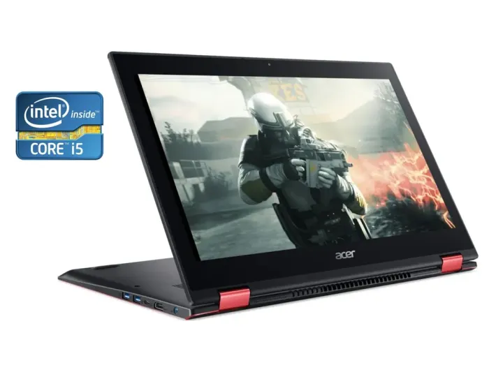 Ігровий ноутбук-трансформер Б-клас Acer Nitro 5 Spin NP515-51 / 15.6" (1920x1080) IPS Touch / Intel Core i5-8250U (4 (8) ядра по 1.8 - 3.4 GHz) / 8 GB DDR4 / 256 GB SSD M.2 + 1000 GB HDD / nVidia GeForce GTX 1050, 4 GB GDDR5, 128-bit / WebCam б/в - зображення 1
