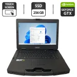 Захищений ноутбук Getac S410 G2 / 14" (1366x768) TN Touch / Intel Core i7-8650U (4 (8) ядра по 1,9 - 4,2 ГГц) / 16 ГБ DDR4 / 256 ГБ SSD / nVidia GeForce GTX 1050, 4 ГБ GDDR5, 128-біт / DVD-ROM б/в