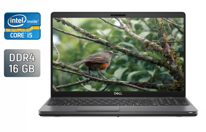 Ультрабук Б-клас Dell Latitude 5500 / 15.6" (1920x1080) IPS / Intel Core i5-8365U (4 (8) ядра по 1.6 - 4.1 GHz) / 16 GB DDR4 / 512 GB SSD / Intel UHD Graphics / WebCam / HDMI / Windows 10 б/в - зображення 1