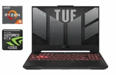 Ігровий ноутбук Asus FA507 / 15.6" (1920x1080) IPS / AMD Ryzen 9 7940HS (8 (16) ядер по 4.0 - 5.2 GHz) / 16 GB DDR5 / 500 GB SSD / nVidia GeForce RTX 4050, 6 GB GDDR6, 96-bit / WebCam / Windows 11 б/в
