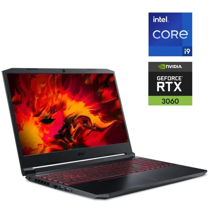 Ігровий ноутбук Acer Nitro 5 AN515-57-90AN / 15.6" (1920x1080) IPS / Intel Core i9-11900H (8 (16) ядер по 2.5 - 4.9 GHz) / 16 GB DDR4 / 512 GB SSD / nVidia GeForce RTX 3060, 6 GB GDDR6, 192-bit / WebCam б/в - зображення 1