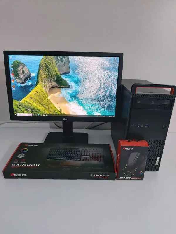 Комплект: Lenovo ThinkCentre M800 Tower / Intel Core i3-6100 (2 (4 ядра по 3.7 GHz) / 16 GB DDR4 / 240 GB SSD + 500 GB HDD / nVidia GeForce GT 630, 2 GB GDDR3, 128-bit / DVD-ROM + Монітор LG 24MB37PM-B / 24" (1920x1080) IPS б/в - зображення 2