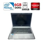 Ноутбук Acer 4810t / 14" (1366x768) TN / Intel Pentium SU4100 (2 (2) ядра по 1.3 GHz) / 6 GB DDR3 / 500 GB HDD / AMD Radeon HD 4330, 512 MB DDR3, 64-bit / WebCam б/в
