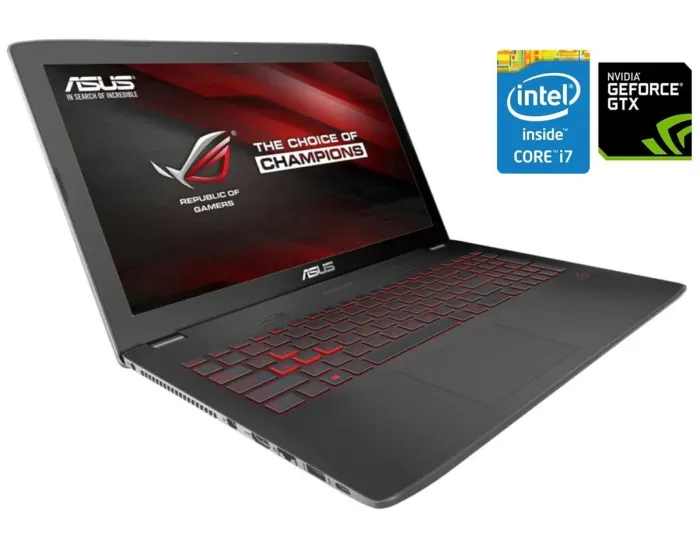 Ігровий ноутбук Б-клас Asus ROG GL752VW / 17.3" (1920x1080) IPS / Intel Core i7-6700HQ (4 (8) ядра по 2.6 - 3.5 GHz) / 8 GB DDR4 / 256 GB SSD / nVidia GeForce GTX 960M, 2 GB GDDR5, 128-bit / WebCam б/в - зображення 1