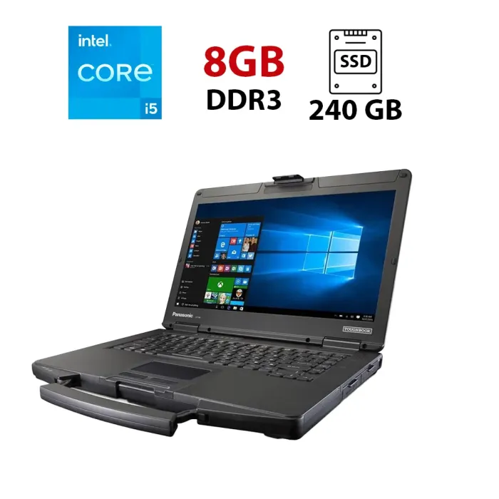 Захищений ноутбук-трансформер Panasonic Toughbook CF-54 / 14" (1920x1080) IPS / Intel Core i5-5200U (2 (4) ядра по 2.2 - 2.7 GHz) / 8 GB DDR3 / 240 GB SSD / Intel HD Graphics 5500 / NoWebCam б/в - зображення 1