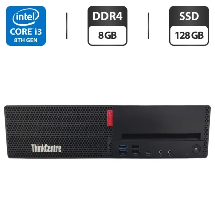 Комп'ютер Lenovo ThinkCentre M720s SFF / Intel Core i3-8100 (4 ядра по 3.6 GHz) / 8 GB DDR4 / 128 GB SSD / Intel UHD Graphics 630 б/в - зображення 1