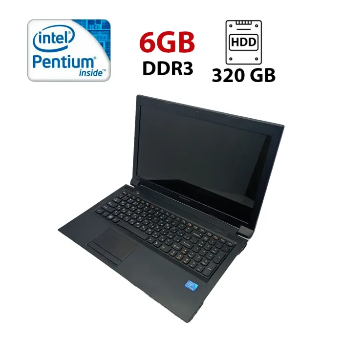 Ноутбук Lenovo IdeaPad B570 / 15.6" (1366x768) TN / Intel Pentium B970 (2 ядра по 2.3 GHz) / 6 GB DDR3 / 320 GB HDD / Intel HD Graphics / WebCam б/в - зображення 1