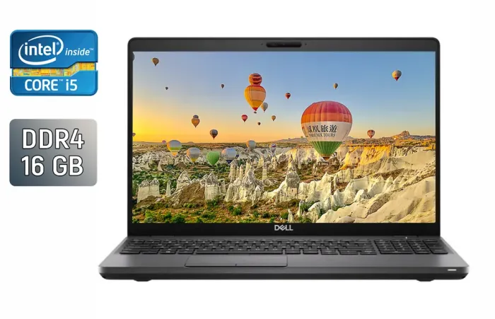 Ультрабук Dell Latitude 5500 / 15.6" (1920x1080) IPS / Intel Core i5-8265U (4 (8) ядра по 1.6 - 3.9 GHz) / 16 GB DDR4 / 480 GB SSD / Intel UHD Graphics 620 / WebCam / HDMI / Windows 10 б/в - зображення 1