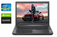 Мобільна робоча станція Fujitsu Celsius H7510 / 15,6" (1920x1080) IPS / Intel Core i7-10850H (6 (12) ядер по 2,7 - 5,1 ГГц) / 32 ГБ DDR4 / 512 ГБ SSD / nVidia Quadro T1000, 4 ГБ GDDR6, 128-біт / WebCam / HDMI / Windows 10 б/в
