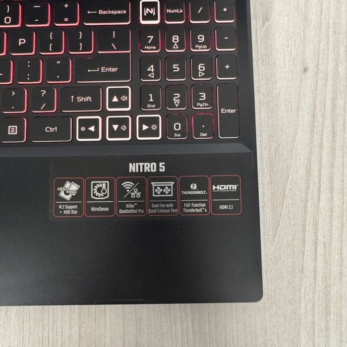Ігровий ноутбук Acer Nitro 5 AN515-58 / 15.6" (1920x1080) IPS / Intel Core i5-12500H (12 (16) ядер по 3,3 - 4,5 ГГц) / 16 ГБ DDR5 / 512 ГБ SSD NVMe / nVidia GeForce RTX 4050, 6 ГБ GDDR6, 96-біт / WebCam б/в - зображення 9