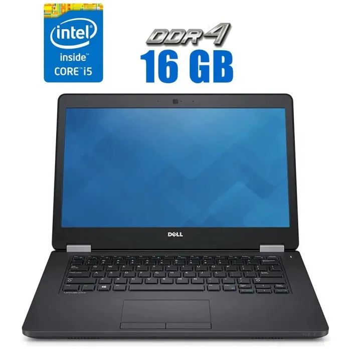 Ультрабук Dell Latitude E5470 / 14" (1920x1080) IPS / Intel Core i5-6440HQ (4 ядра по 2.6 - 3.5 GHz) / 16 GB DDR4 / 240 GB SSD / Intel HD Graphics 530 / WebCam / HDMI б/в - зображення 1