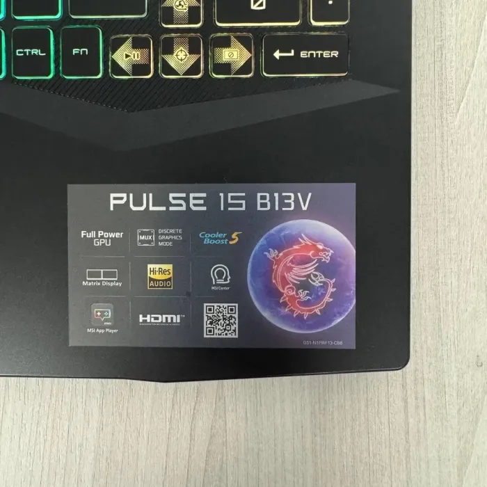 Ігровий ноутбук Б-клас MSI Pulse 15 B13VGK / 15.6" (1920x1080) IPS / Intel Core i7-13700H (14 (20) ядер по 2.4 - 5.0 GHz) / 16 GB DDR5 / 512 GB SSD NVMe / nVidia GeForce RTX 4070, 8 GB GDDR6, 128-bit / WebCam б/в - зображення 9