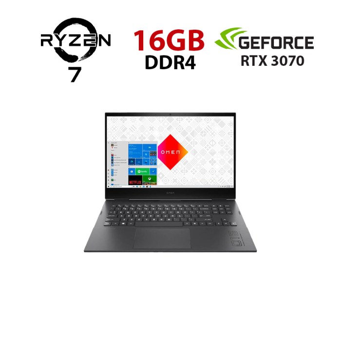 Ігровий ноутбук HP Omen 16-C0825NO / 16,1" (1920x1080) IPS / AMD Ryzen 7 5800H (8 (16) ядер по 3,2 - 4,4 ГГц) / 16 ГБ DDR4 / 480 ГБ SSD / nVidia GeForce RTX 3070, 8 ГБ GDDR6, 256-bit / WebCam б/в - изображение 1