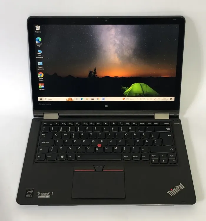 Ультрабук-трансформер Б-клас Lenovo ThinkPad Yoga 14 / 14" (1920x1080) IPS Touch / Intel Core i5-5200U (2 (4) ядра по 2.2 - 2.7 GHz) / 8 GB DDR3 / 256 GB SSD / Intel HD Graphics 5500 / WebCam / Win 10 Home б/в - зображення 2
