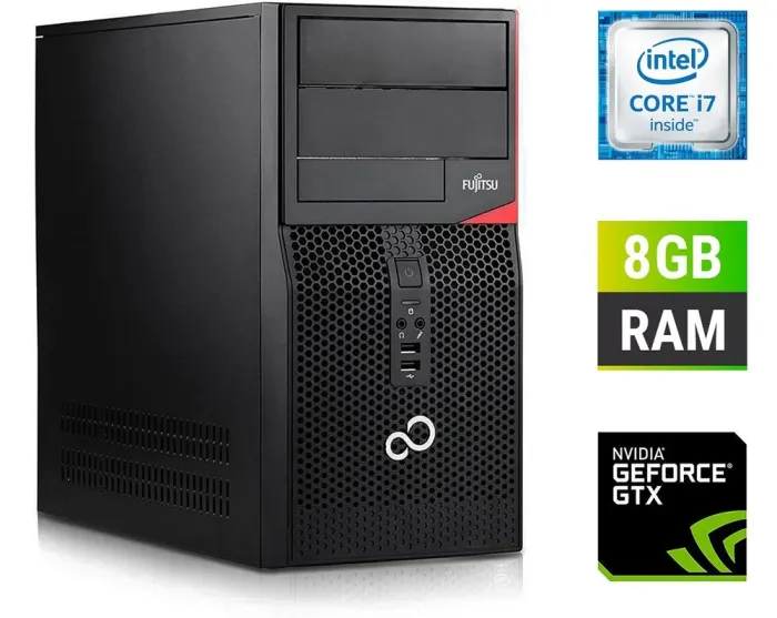 Ігровий ПК Fujitsu Tower / Intel Core i7-6700 (4 (8) ядра по 3.4 - 4.0 GHz) / 8 GB DDR4 / 250 GB SSD + 1000 GB HDD / nVidia GeForce GTX 650, 1 GB GDDR5, 128-bit б/в - зображення 1