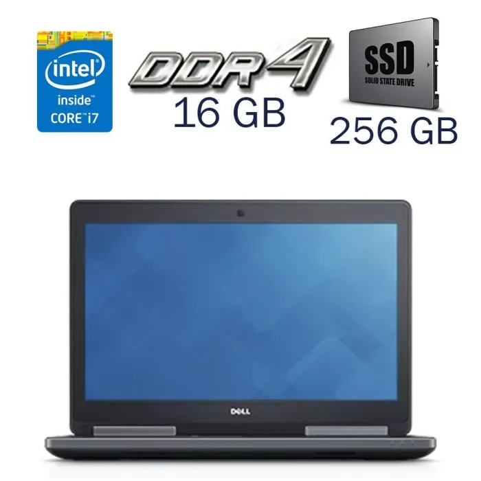 Робоча станція Б-клас Dell Precision 7510 / 15.6" (1920x1080) FullHD IPS / Intel Core i7-6820HQ (4 (8) ядра по 2,7 - 3,6 ГГц) / 16 ГБ DDR4 / 256 ГБ SSD / nVidia Quadro M1000M, 2 ГБ GDDR5, 128-біт / WebCam б/в - зображення 1