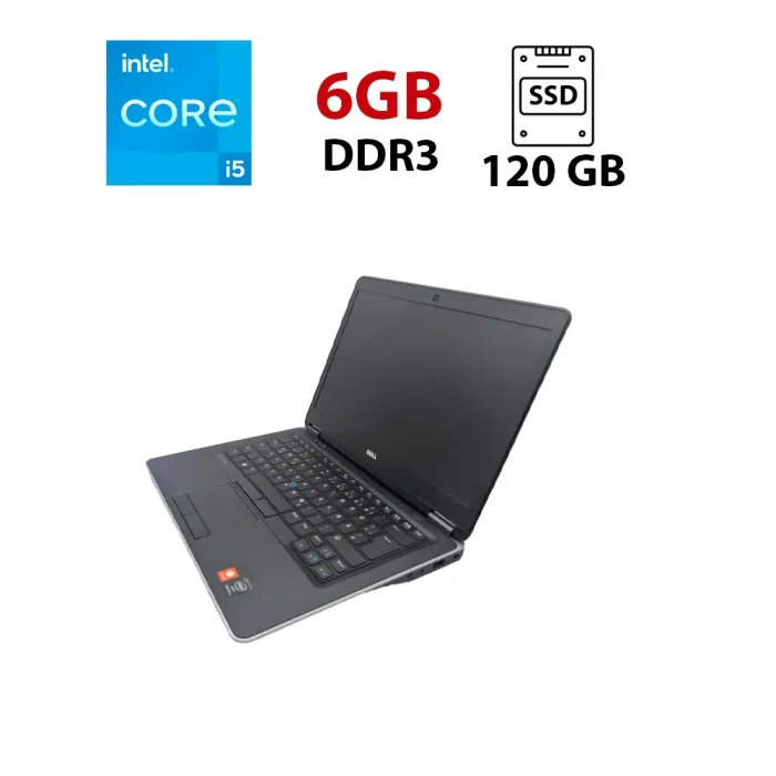 Ноутбук Dell Latitude E7440 / 14" (1366x768) TN / Intel Core i5-4300U (2 (4) ядра по 1.9 - 2.9 GHz) / 6 GB DDR3 / 120 GB SSD / Intel HD Graphics 4400 / WebCam б/в - зображення 1