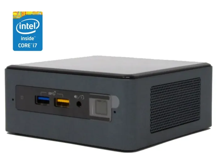 Неттоп Intel NUC NUC8BEH USFF / Intel Core i7-8559U (4 (8) ядра по 2.7 - 4.5 GHz) / 8 GB DDR4 / 480 GB SSD / Intel Iris Plus Graphics 655 / WiFi / Win 10 Pro б/в - зображення 1
