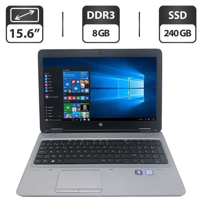 Ноутбук HP ProBook 650 G1 / 15.6" (1366x768) TN / Intel Core i3-4000M (2 (4) ядра по 2.4 GHz) / 8 GB DDR3 / 240 GB SSD / Intel HD Graphics 4600 б/в - зображення 1
