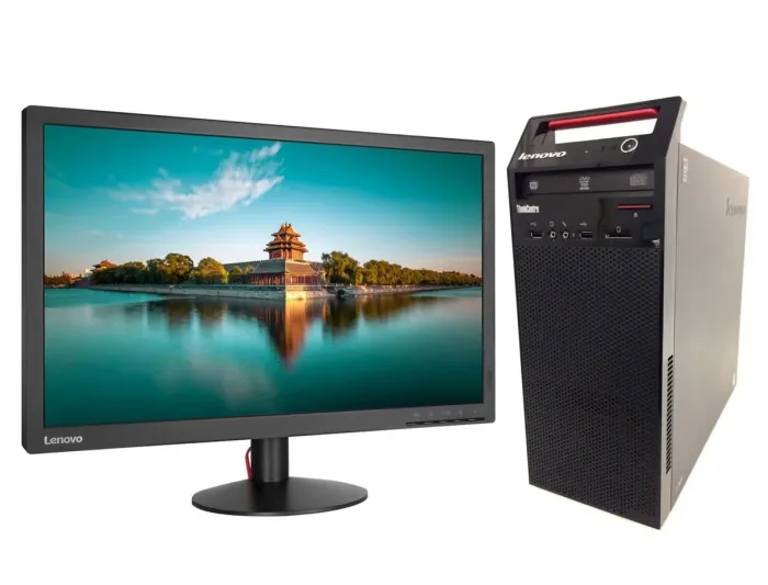 Комплект ПК: Lenovo ThinkCentre E73 Tower / Intel Core i3-4170 (2 (4) ядра по 3.7 GHz) / 8 GB DDR3 / 500 GB HDD / Intel HD Graphics 4400 + Монітор Lenovo ThinkVision T2224d / 22" (1920x1080) IPS / 1x DP, 1x VGA / VESA 100x100 б/в - зображення 1