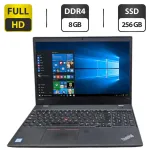 Ноутбук Б-клас Lenovo ThinkPad T570 / 15.6" (1920x1080) TN / Intel Core i5-7300U (2 (4) ядра по 2.6 - 3.5 GHz) / 8 GB DDR4 / 256 GB SSD / Intel HD Graphics 620 / WebCam б/в