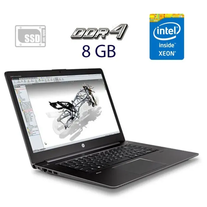 Мобільна робоча станція HP Zbook 15 G3 / 15.6" (1920x1080) IPS / Intel Xeon E3-1505M v5 (4 (8) ядра по 2.8 - 3.7 GHz) / 16 GB DDR4 / 512 GB SSD / nVidia Quadro M2000M, 4 GB GDDR5, 128-bit / WebCam / Windows 10 Pro б/в - зображення 1