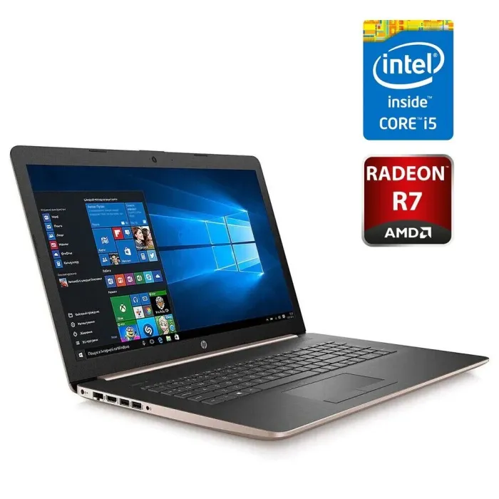 Ноутбук HP 17-by2461ng / 17.3" (1600x900) TN / Intel Core i5-10210U (4 (8) ядра по 1.6 - 4.2 GHz) / 16 GB DDR4 / 512 GB SSD / AMD Radeon R7 M440, 2 GB GDDR5, 64-bit / WebCam / Win 10 Home б/в - зображення 1