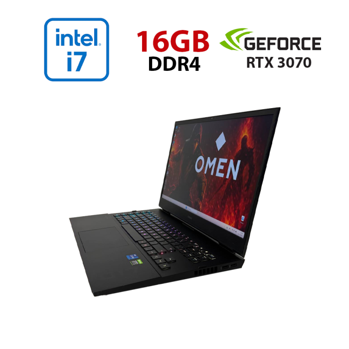 Ігровий ноутбук HP Omen 17-ck0020ca / 17,3" (2560x1440) IPS / Intel Core i7-11800H (8 (16) ядер по 2,3 - 4,6 ГГц) / 16 ГБ DDR4 / 1000 ГБ SSD M.2 NVMe / nVidia GeForce RTX 3070, 8 ГБ GDDR6, 256-біт / Веб-камера б/в - зображення 1