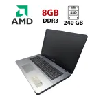 Ноутбук Asus VivoBook F705Q / 17.3" (1600x900) TN / AMD A10-9620P (4 ядра по 2.5 - 3.4 GHz) / 8 GB DDR3 / 240 GB SSD / AMD Radeon R5 Graphics / WebCam б/в
