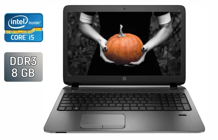 Ноутбук HP ProBook 450 G2 / 15.6" (1920x1080) IPS / Intel Core i5-5200U (2 (4) ядра по 2.2 - 2.7 GHz) / 8 GB DDR3 / 240 GB SSD / Intel HD Graphics 5500 / Fingerprint / WebCam / Windows 10 б/в - зображення 1