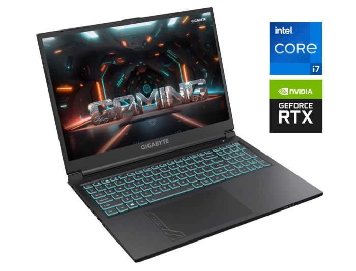 Ігровий ноутбук Gigabyte G6 KF / 16" (1920x1200) IPS / Intel Core i7-13620H (10 (16) ядер по 3.6 - 4.9 GHz) / 16 GB DDR5 / 1000 GB SSD NVMe / nVidia GeForce RTX 4060, 8 GB GDDR6, 128-bit / WebCam б/в - зображення 1