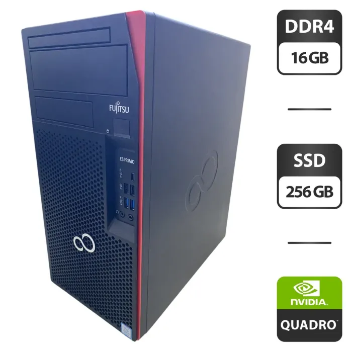 Комп'ютер Fujitsu Esprimo P758 E85 Tower / Intel Core i5-8400 (6 ядер по 2,8 - 4,0 ГГц) / 16 ГБ DDR4 / 256 ГБ SSD / nVidia Quadro M2000, 4 ГБ GDDR5, 128-біт б/в - зображення 1