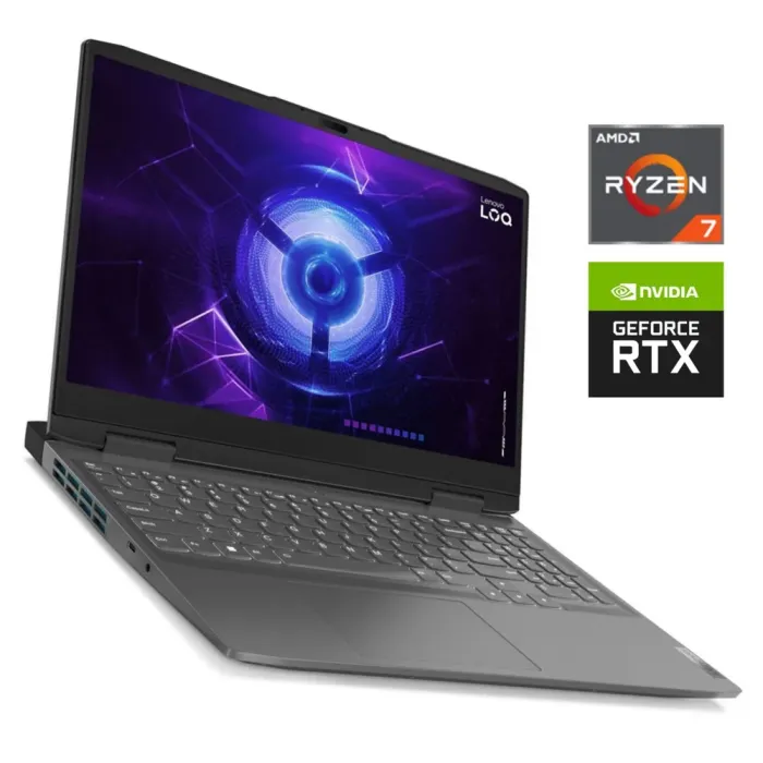 Ігровий ноутбук Б-класу Lenovo LOQ 15APH8 / 15,6" (1920x1080) IPS / AMD Ryzen 7 7840HS (8 (16) ядер по 3,8 - 5,1 ГГц) / 16 ГБ DDR5 / 512 ГБ SSD NVMe / nVidia GeForce RTX 4060, 8 ГБ GDDR6, 128-bit / WebCam б/в - зображення 1