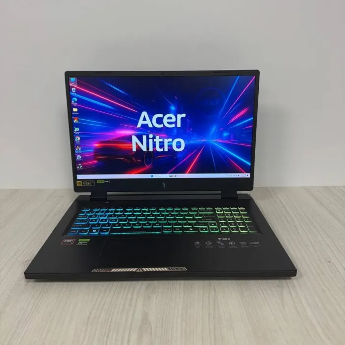 Ігровий ноутбук Б-класу Acer Nitro 17 AN17-42 / 17.3" (1920x1080) IPS / AMD Ryzen 7 8845HS (8 (16) ядер по 3.8 - 5.1 GHz) / 16 GB DDR5 / 1000 GB SSD NVMe / nVidia GeForce RTX 4060, 8 GB GDDR6, 128-bit / WebCam б/в - зображення 2