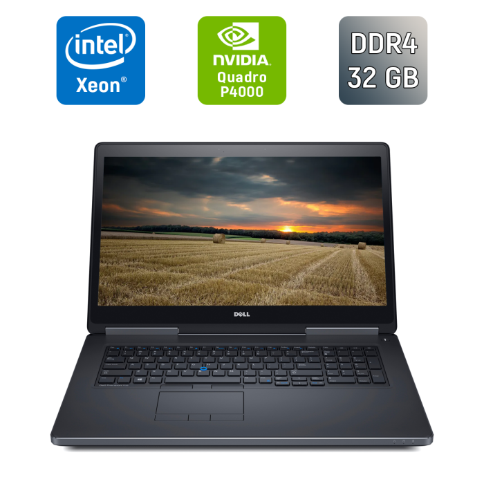 Мобільна робоча станція Dell Precision 7720 / 17,3" (1920x1080) IPS / Intel Xeon E3-1545M v5 (4 (8) ядра по 2,9 - 3,8 ГГц) / 32 ГБ DDR4 / 512 ГБ SSD / nVidia Quadro P4000, 8 ГБ GDDR5, 256-біт / HDMI / Windows 10 б/в - зображення 1
