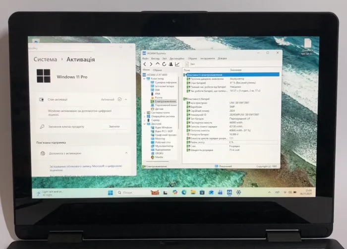 Нетбук-трансформер Lenovo ThinkPad Yoga 11e G6 / 11.6" (1366x768) IPS Touch / Intel Core M3-8100Y (2 (4) ядра по 1.1 - 3.4 GHz) / 8 GB DDR3 / 256 GB SSD / Intel UHD Graphics 615 / WebCam / Win 11 Pro б/в - изображение 11