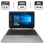 Ноутбук HP ProBook 450 G2 / 15.6" (1366x768) TN / Intel Core i3-4030U (2 (4) ядра по 1.9 GHz) / 8 GB DDR3 / 240 GB SSD / Intel HD Graphics 4400 / WebCam / DVD-ROM б/в