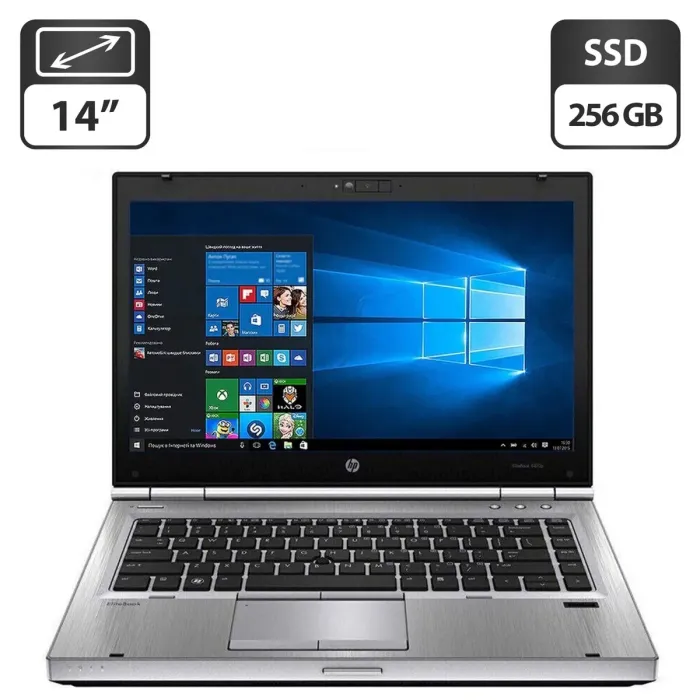 Ноутбук HP EliteBook 8470p / 14" (1600x900) TN / Intel Core i5-3320M (2 (4) ядра по 2.6 - 3.3 GHz) / 8 GB DDR3 / 256 GB SSD / Intel HD Graphics 4000 / WebCam / DVD-ROM б/в - зображення 1