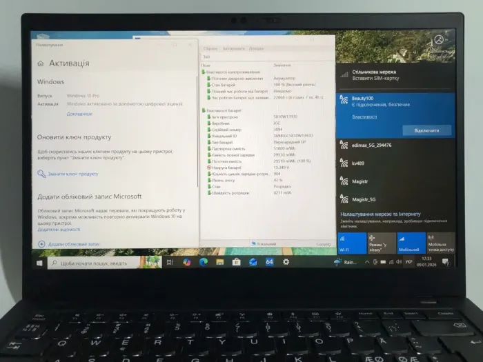 Ультрабук Б-клас Lenovo Thinkpad X1 Carbon G7 / 14" (1920x1080) IPS / Intel Core i7-8565U (4 (8) ядра по 1.8 - 4.6 GHz) / 16 GB DDR4 / 192 GB SSD / Intel UHD Graphics / WebCam / Win 10 Pro б/в - зображення 10