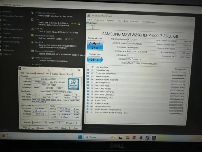 Ноутбук Dell Latitude 5500 / 15.6" (1920x1080) IPS / Intel Core i5-8365U (4 (8) ядра по 1.6 - 4.1 GHz) / 16 GB DDR4 / 256 GB SSD / Intel UHD Graphics 620 / WebCam / Win 11 б/в - зображення 7